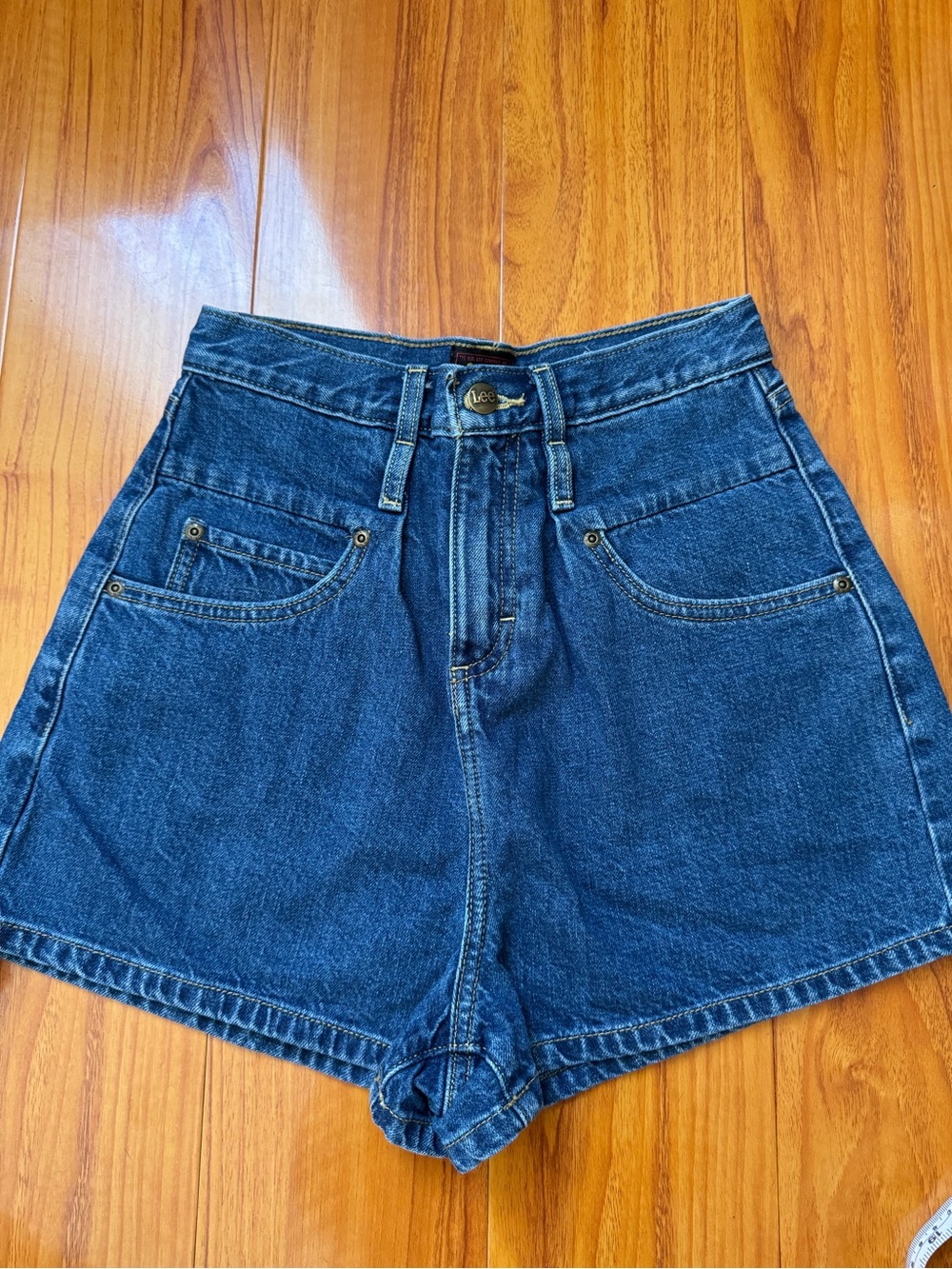 Lee Dark Blue High-Waist Denim Shorts